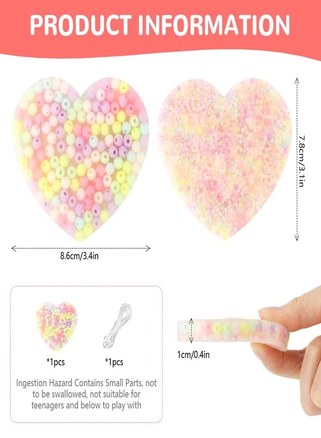 PATPAT® DIY Colorful Beads Seed Beads Kit DIY Beads for Bracelet Making, Double-Sided Soft Silicone Heart-Shaped Storage Box with Crystal Line, Ideal for Jewelry Making, Stress Relief Toys Adults - Image 2
